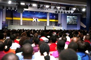Sam Adeyemi speaking during a general session